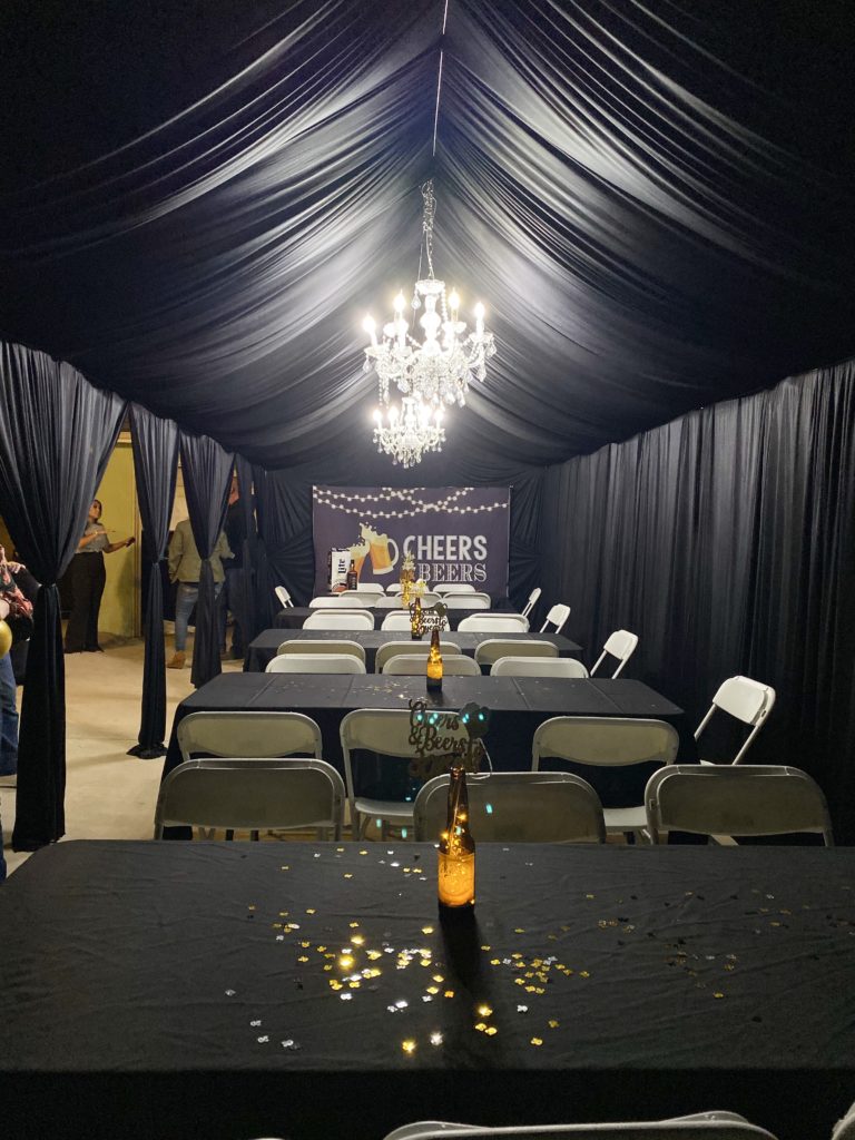 All Black Tent Draping 